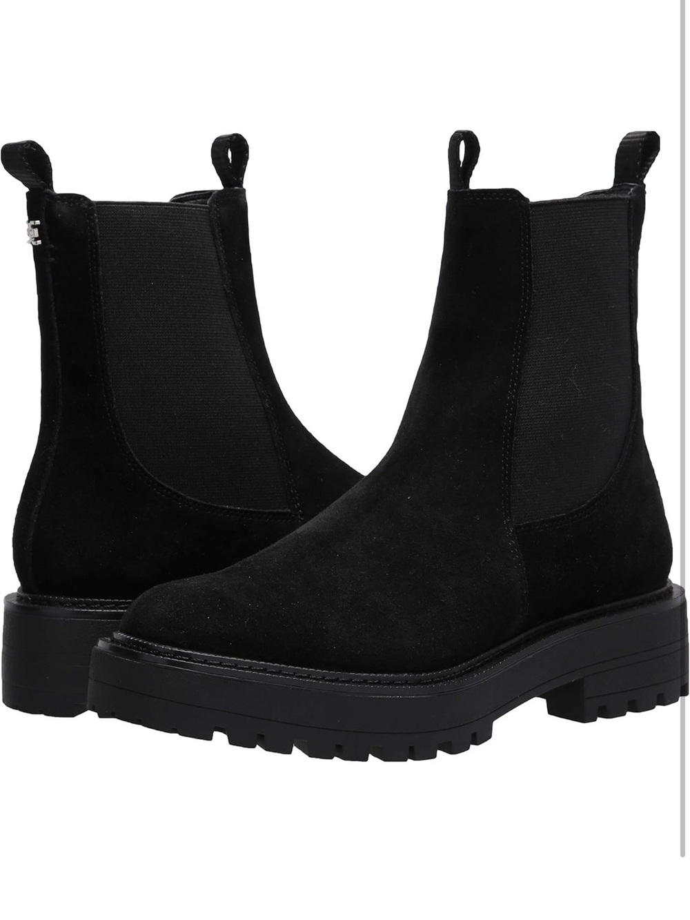 Sam Edelman Black Suede Chelsea Lug Boots - Women